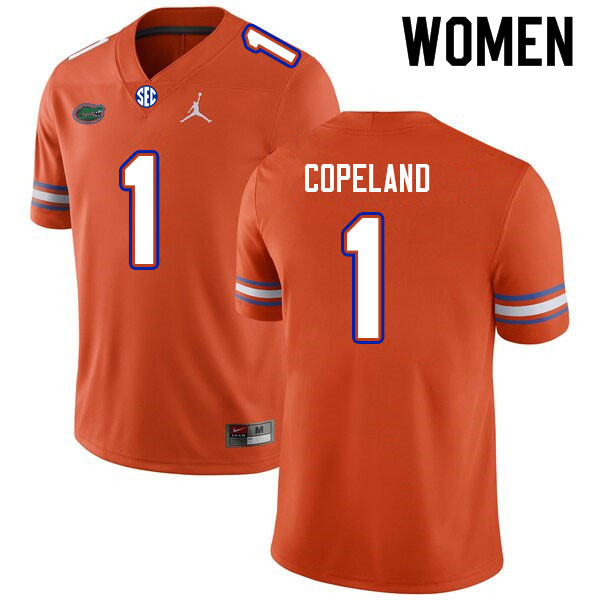 Women #1 Jacob Copeland Florida Gators College Football Jerseys Sale-Orange